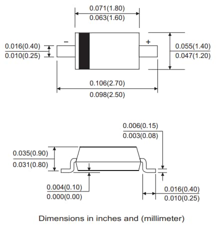 Mechanical Drawing - Comchip Technology BAS316-HF High-Speed Switching Diode